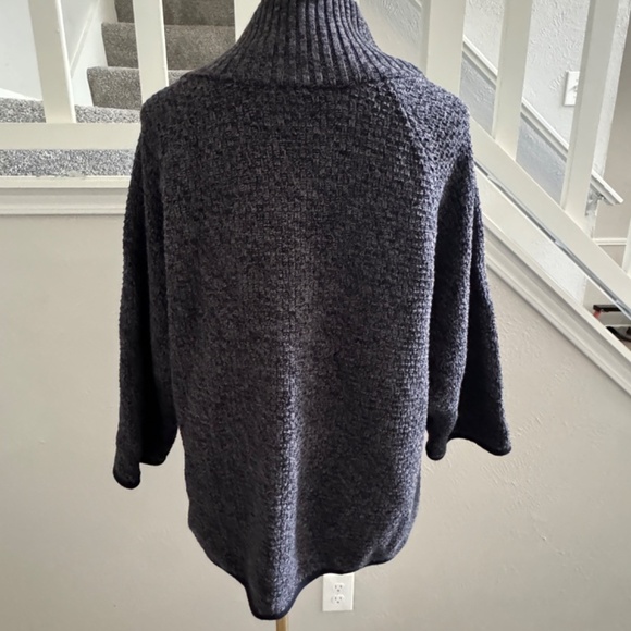 Talbots Button Up Cardigan Sweater Womens Gray Black Trim - Picture 3 of 8